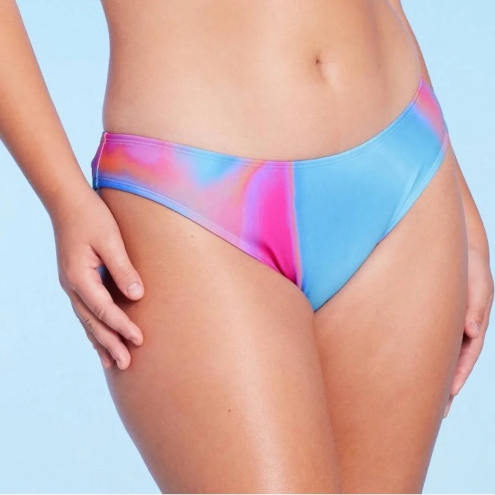 High Leg Cheeky Bikini Bottoms Wild Fable‎ Blue Marble